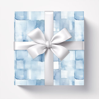 Bleke Blauwe Waterverf Abstract Cadeaupapier