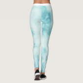 Bleke Blauwe Waterverf Patroon Leggings (Achterkant)