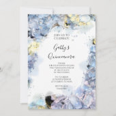 Bleke blauwe Waterverf Quinceanera Partij Kaart (Voorkant)