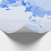Bleke blauwe Wereldkaart Cadeaupapier (Hoek)