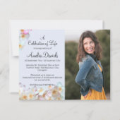 Bleke blauwe wilde bloem Fotoviering leven Kaart (Voorkant)