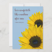 Bleke blauwe zonnebloem Uitnodiging tot bruiloft (Achterkant)