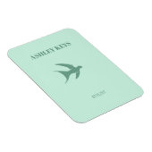 Bleke blauwgroen elegante vogel magneet (Rechterzijde)