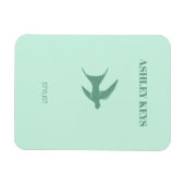 Bleke blauwgroen elegante vogel magneet (Horizontaal)