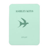 Bleke blauwgroen elegante vogel magneet (Verticaal)