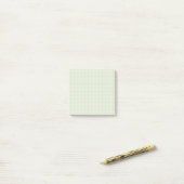 Bleke Blauwgroen geruit patroon Soft Grid ontwerp Post-it® Notes (Op bureau)