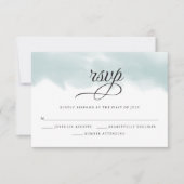 Bleke Blauwgroen groene Waterverf RSVP (Voorkant)