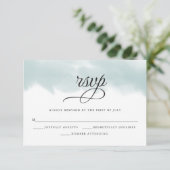 Bleke Blauwgroen groene Waterverf RSVP (Staand voorkant)