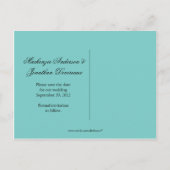 Bleke Blauwgroen zwart witte wervelingen Bewaar de Aankondigingskaart (Achterkant)