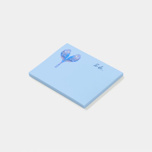 Bleke blauwvogels in hartvorm post-it® notes (Schuin)