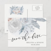 bleke bloemen | behalve de datum aankondigingskaart (Voorkant / Achterkant)