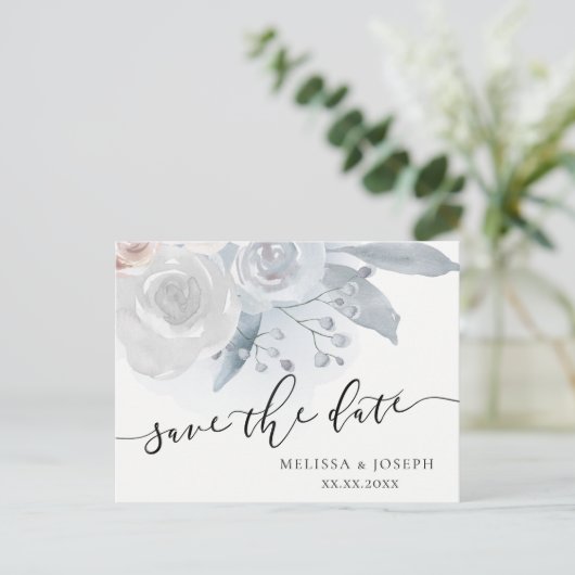 bleke bloemen | behalve de datum aankondigingskaart (Staand voorkant)