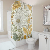 Bleke bloemen douchegordijn (In situ)