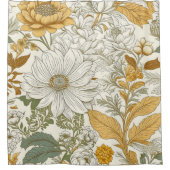 Bleke bloemen douchegordijn (Voorkant)