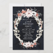 Bleke bloemendonkerkrijt Elegant verjaardagsfeestj Kaart (Voorkant)