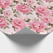 Bleke bloesem roze bloesem cadeaupapier (Hoek)