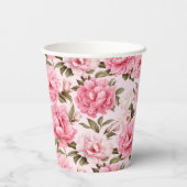 Bleke bloesem roze bloesem papieren bekers (Achterkant)