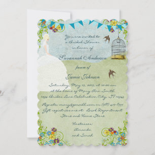 Bleke Blonde Garden Bridal Shower-uitnodigingen Kaart