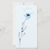 Bleke Blue Anemone Waterverf Wedding Menu (Achterkant)