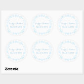 Bleke Blue Aqua Garland Wreath Wedding Sticker (Vel)