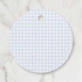 Bleke Blue Gingham Boy's Baby shower Bedankjes Labels (Achterkant)