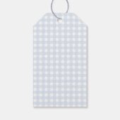 Bleke Blue Gingham Classic Boys Baby shower Favori Cadeaulabel (Achterkant)