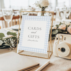 Bleke Blue Gingham Classic Kaarten & Geschenken Te Poster