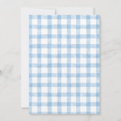 Bleke Blue Gingham Plaid Baby shower BBQ Uitnodigi Kaart (Achterkant)