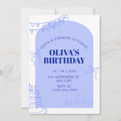 Bleke Blue Modern Sweet 16 Verjaardag voor Meisje Kaart (Voorkant)