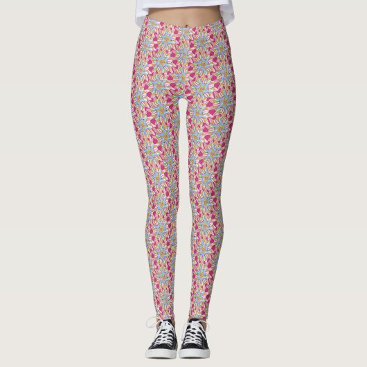 Bleke Blue Pinwheels - Leggings (Voorkant)