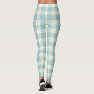 Bleke Blue Plaid Tartan Leggings