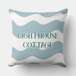 Bleke Blue Waves bewerkbare tekst Buitenkussen