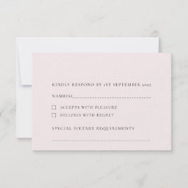 Bleke Blush Licht Roze Plain Solid Achtergrond RSVP Kaartje