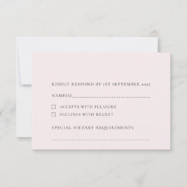 Bleke Blush Licht Roze Plain Solid Achtergrond RSVP Kaartje
