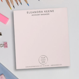 Bleke Blush Logo, Naam, en Contactgegevens Zakelij Notitieblok