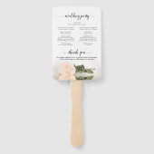 Bleke Blush Peach Roos Elegant Wedding Programma Handwaaier (Achterkant)