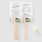 Bleke Blush Peach Roos Elegant Wedding Programma Handwaaier (Voorkant en achterkant)
