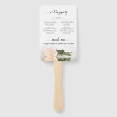 Bleke Blush Peach Roos Elegant Wedding Programma Handwaaier (Achterkant)