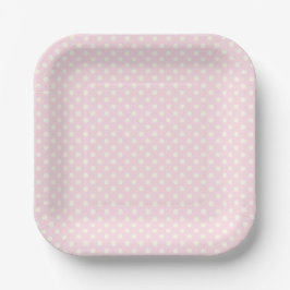Bleke Blush Pink met Off-White Dot Pattern Papieren Bordje