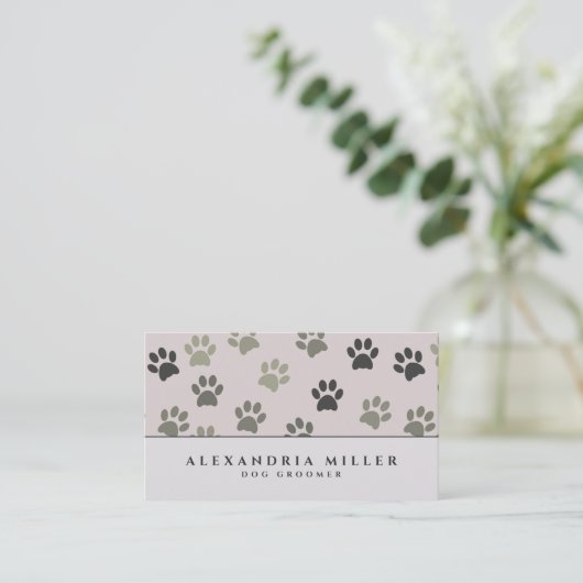 Bleke Blush Pink Puppy Dog Drukt afdrukken | Dog G Visitekaartje (Staand voorkant)