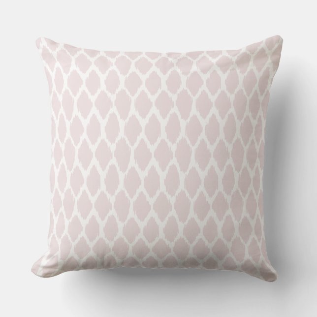 Bleke Blush Roze en Witte Ogee Gestructureerde Kus Kussen (Voorkant)