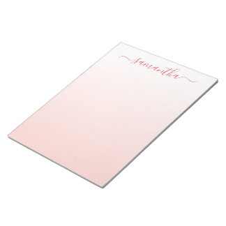 Bleke Blush Roze Gradiënt Meisjesachtige Handteken Notitieblok