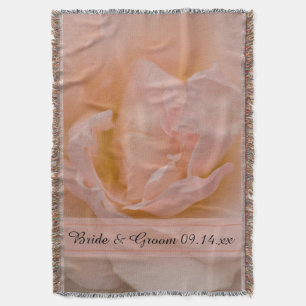 Bleke Blush Roze Rose Bloemen bruiloft Keepsake Deken