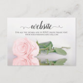 Bleke blush roze roze bruidsroze website voor wedd informatiekaartje (Voorkant)