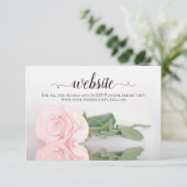 Bleke blush roze roze bruidsroze website voor wedd informatiekaartje (Staand voorkant)