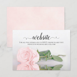 Bleke blush roze roze bruidsroze website voor wedd informatiekaartje