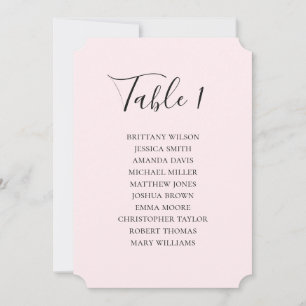 Bleke Blush Roze Trouw Minimalistische Zitplaatska Kaart