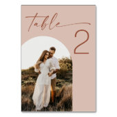 Bleke Blush Script Wedding | Elegante boogfoto Kaart (Voorkant)