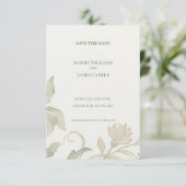 Bleke Botanische Save The Date Kaart (Staand voorkant)
