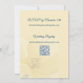 Bleke Boter Geel Bloemen Waterverf bruiloft Kaart (Achterkant)